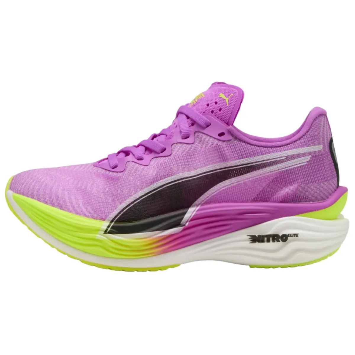 PUMA Deviate NITRO Elite 3 Slip Resistant Abrasion Resistant Low top Casual Running Shoes Women's Purple Yellow