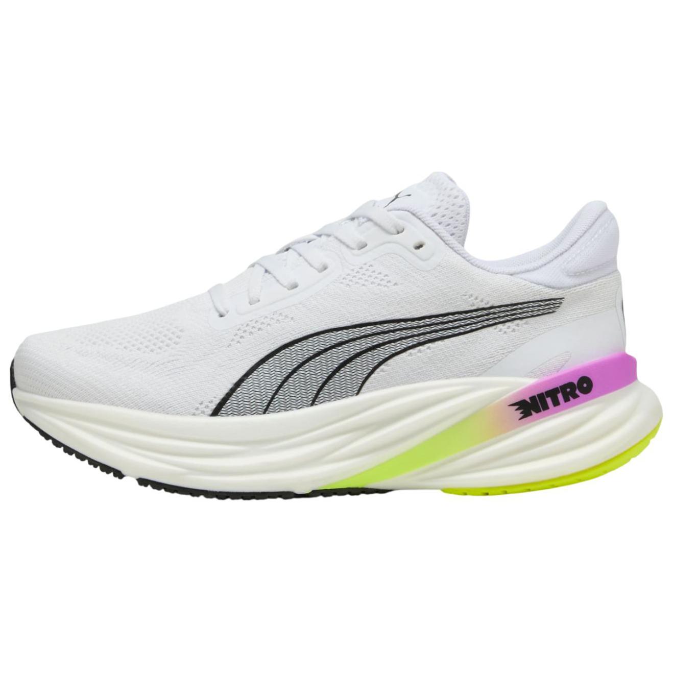 PUMA Magnify Nitro 2 Cushioning Slip Resistant Low top Casual Running Shoes Women's White