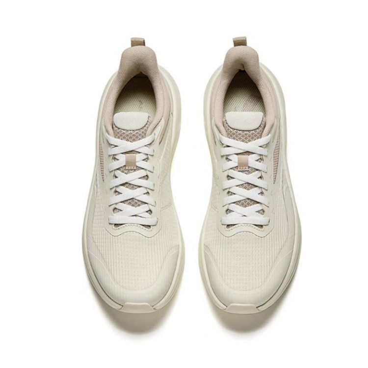 Anta Light Cloud Breathable Lightweight Rebound Low top Casual Running Shoes Women’s Coarse Heather Gray Nude Khaki