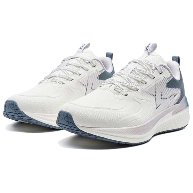 XTEP Cushioning Abrasion Resistant Slip Resistant Low top Casual Running Shoes Women’s White Blue