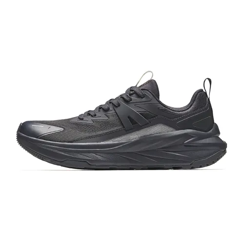 Anta Running Collection Slip Resistant Abrasion Resistant Cushioning Low top Casual Running Shoes Men's Gray Black