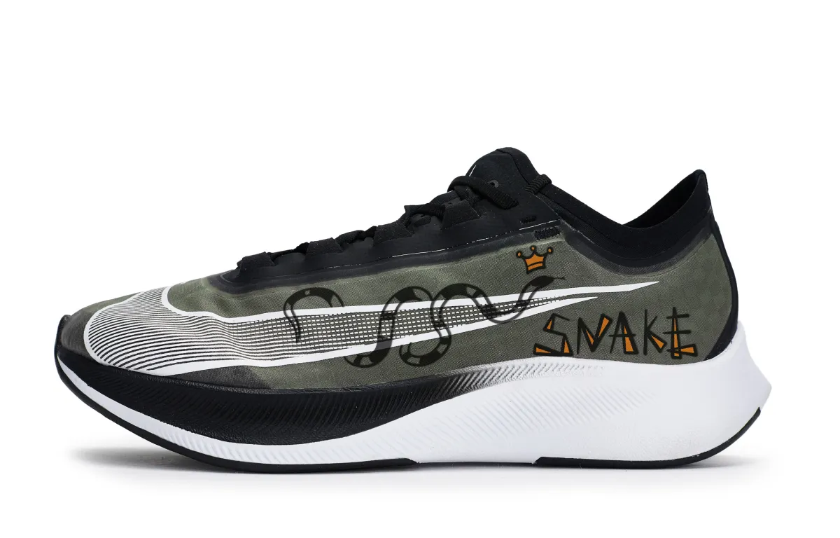 Nike Zoom Fly 3 Slip Resistant Low top Running Shoes Men's Black White