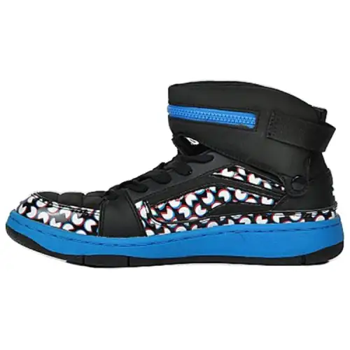 Li Ning Comfortable Abrasion Resistant Breathable High top Casual Running Shoes Men's Black Blue