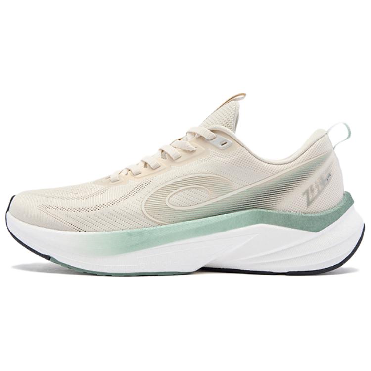 QIAODAN Flying Speed 3LITE Slip Resistant Abrasion Resistant Coverage Low top Casual Running Shoes Men’s Beige Green