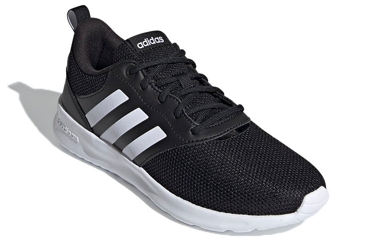 Женские кроссовки adidas neo Qt Racer 2.0 (черно-белые) — Чёрный / белый — фото 3