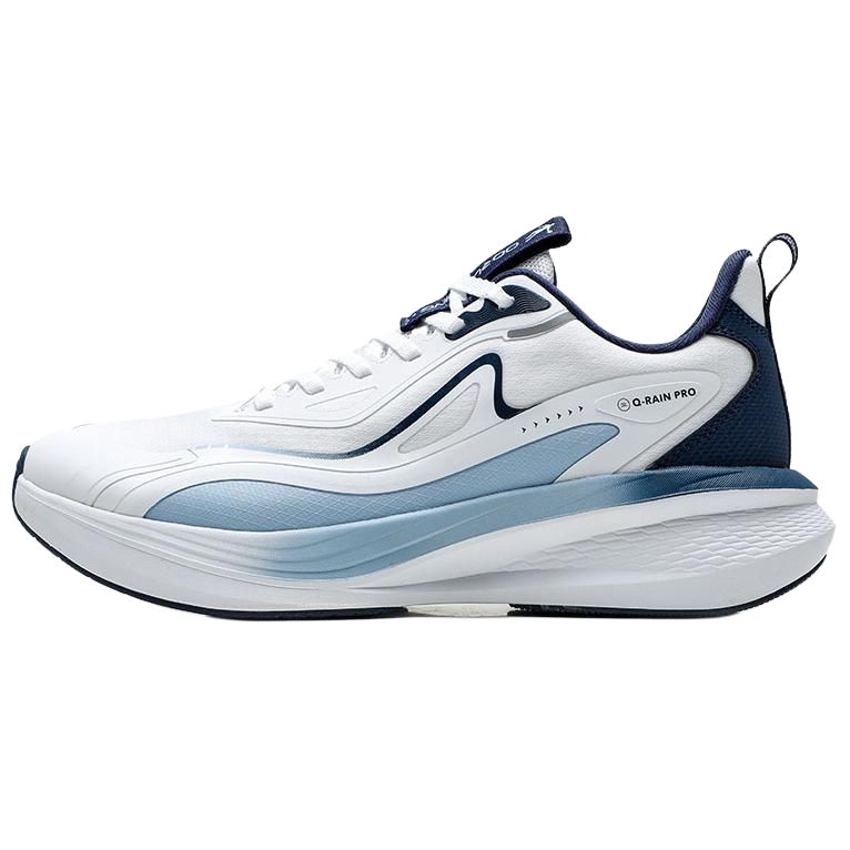QIAODAN Slip Resistant Abrasion Resistant Low top Casual Running Shoes Men’s White Blue