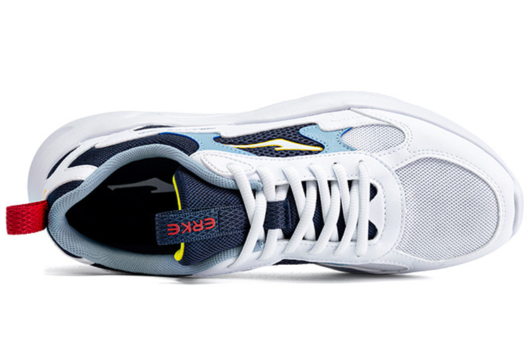 Erke Cushioning Slip Resistant Breathable Low top Running Shoes Men’s White Blue