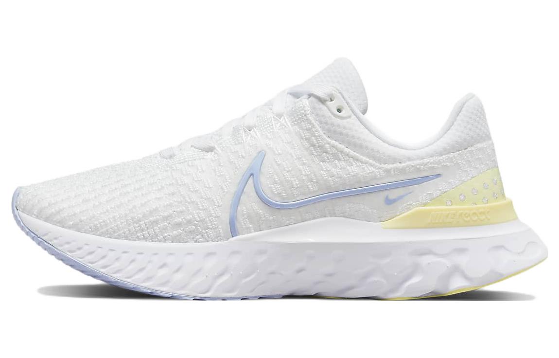Nike React Infinity Run Flyknit 3 cushioned foam fabric shock-absorbing, anti-slip and wear-resistant low top casual running shoes women white