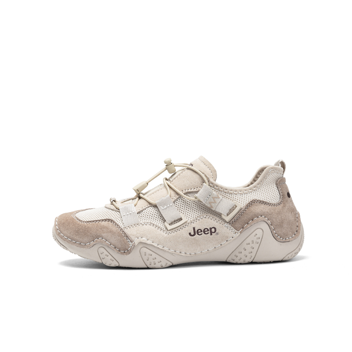 Jeep Fabric Cushioning Abrasion Resistant Breathable Moisture Wicking Low top Running Shoes Women's Taupe