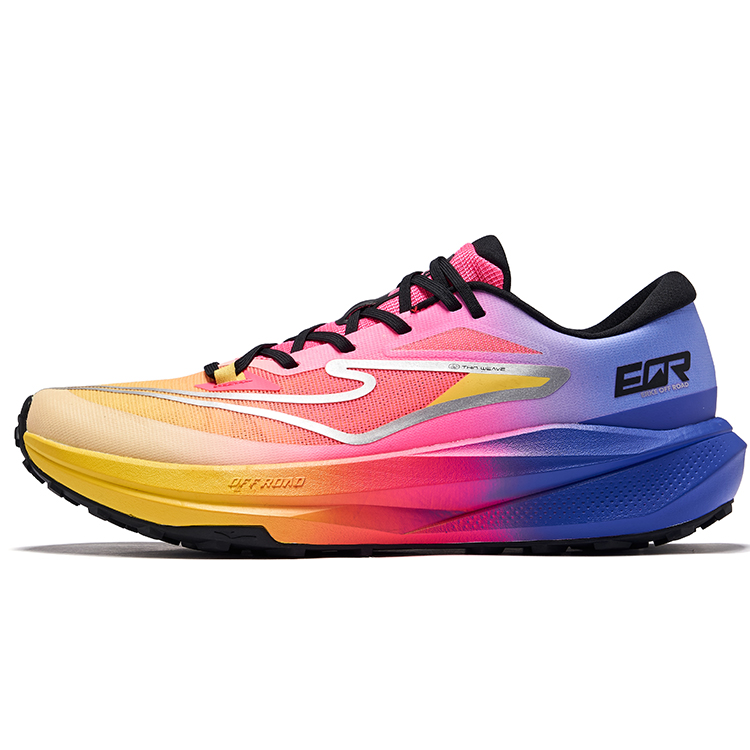 Erke Mugen PRO Running Shoes Men’s Low Top Jasmine Yellow/Fluorescent Rose Pink/Electric Blue Purple
