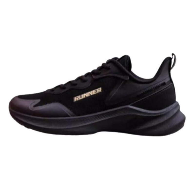 QIAODAN Versatile Cushioning Slip Resistant Low top Running Shoes Men’s Black Gold