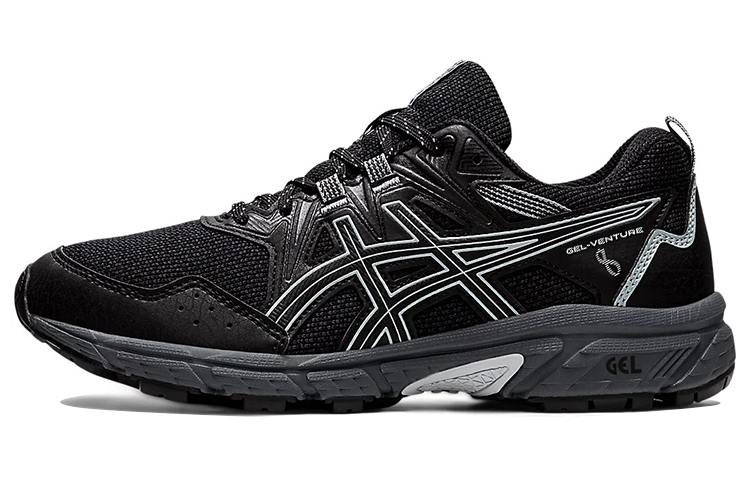 Asics Gel Venture 8 Abrasion Resistant Low top Running Shoes Women's Black White
