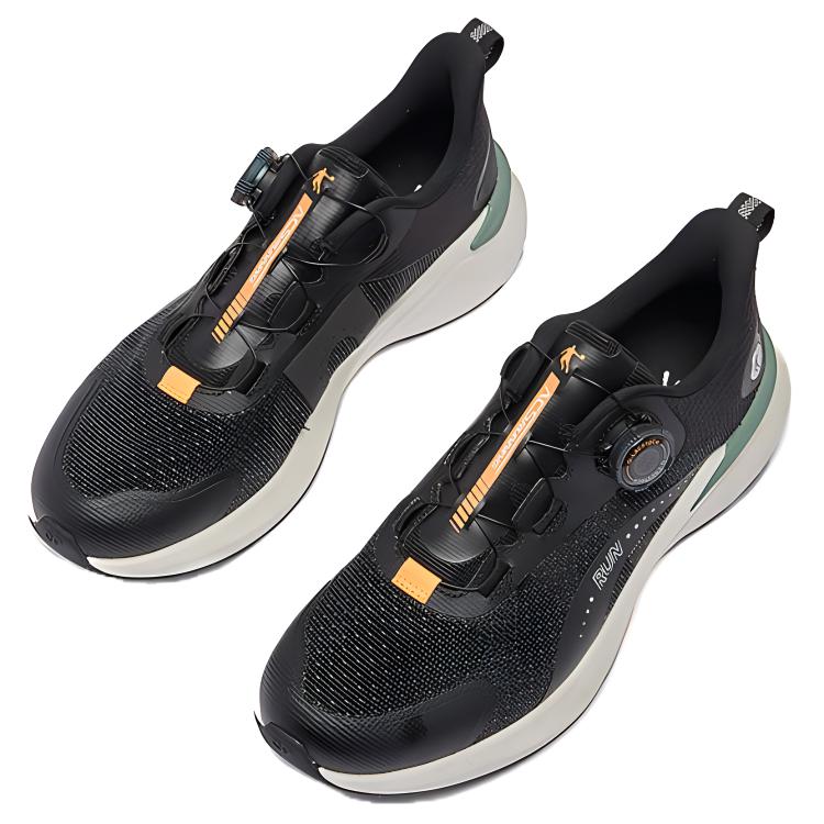 QIAODAN Mesh Abrasion Resistant Slip Resistant Low top Sprint Running Shoes Men’s Black