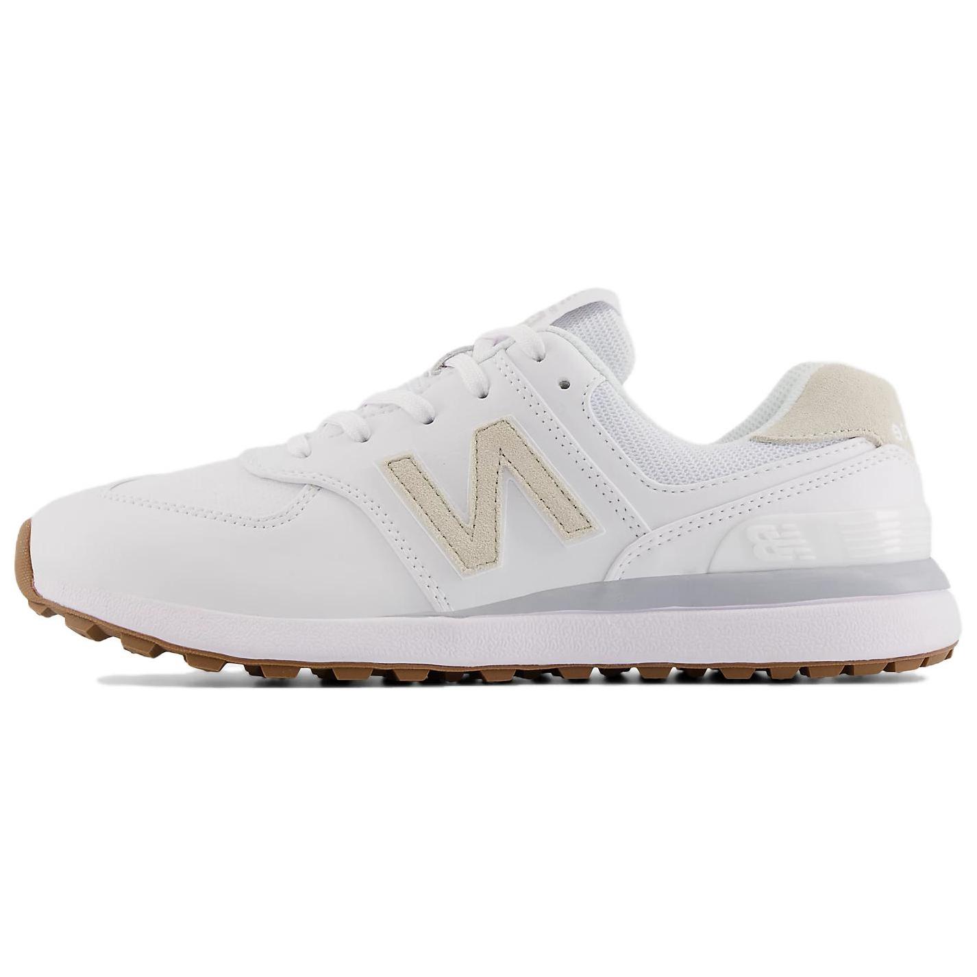 New Balance NB 574 Greens v2 comfortable shock-absorbing and wear-resistant low-top golf shoes women's white rice