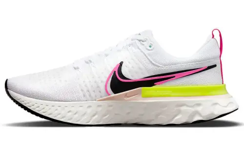 Nike React Infinity Run Flyknit 2 cushioning foam low-top running shoes men's white black pink