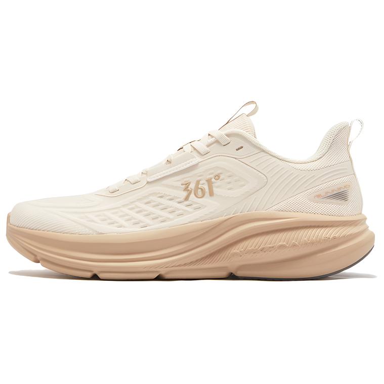361° Slip Resistant Abrasion Resistant Low top Casual Running Shoes Men’s Lotus Seed White Apricot Tea Brown