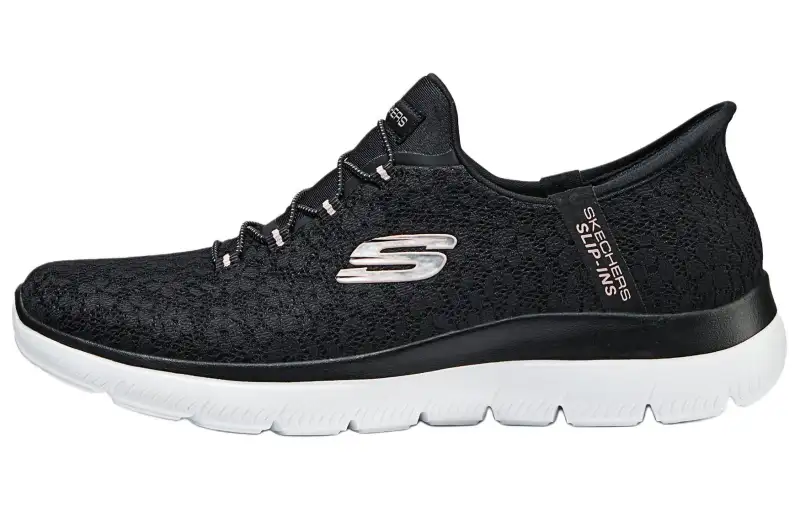 Skechers Hands Free Slip Ins Cushioning Abrasion Resistant Breathable Low top Running Shoes Women's Black