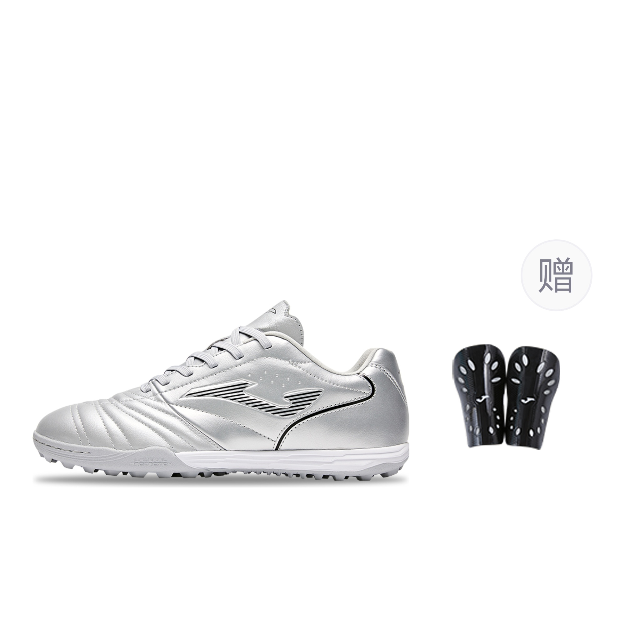 Joma Aguila Comfortable Round Toe TF Turf Artificial Turf Soccer Shoes Unisex Silver