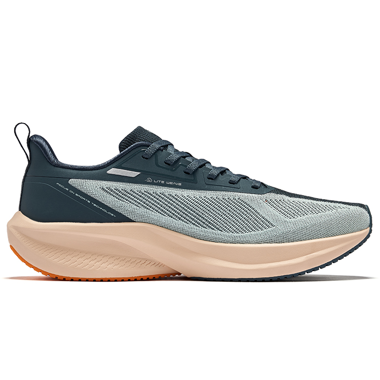 Erke Fabric Cushioning Lightweight Rebound Low top Training Running Shoes Men’s Copper Cyan Bubble Green