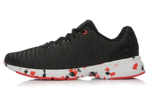 Li Ning Cushioning Breathable Abrasion Resistant Slip Resistant Low top Running Shoes Men's Orange Black White