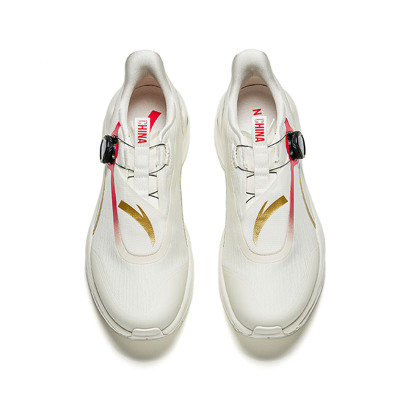 Anta Champion All Weather Collection Fabric Cushioning Slip Resistant Low top Running Shoes Men’s Ivory White