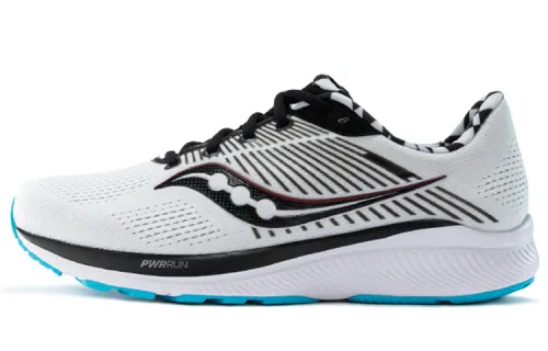 Saucony Guide 13 Cushioning Slip Resistant Abrasion Resistant Low top Running Shoes Men's White Black Wide Women's