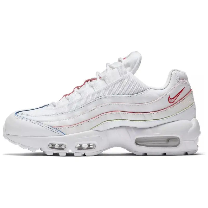 Nike Air Max 95 Triple White Rainbow Borders Women's