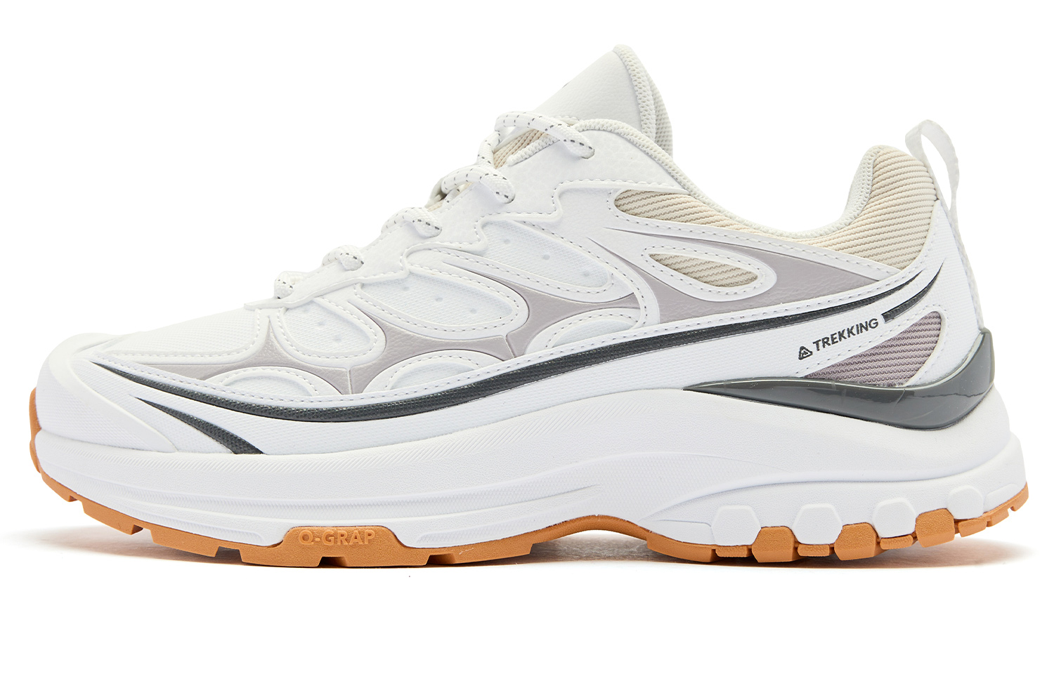 QIAODAN Cushioning Slip Resistant Abrasion Resistant Low top Casual Running Shoes Women’s White Gray