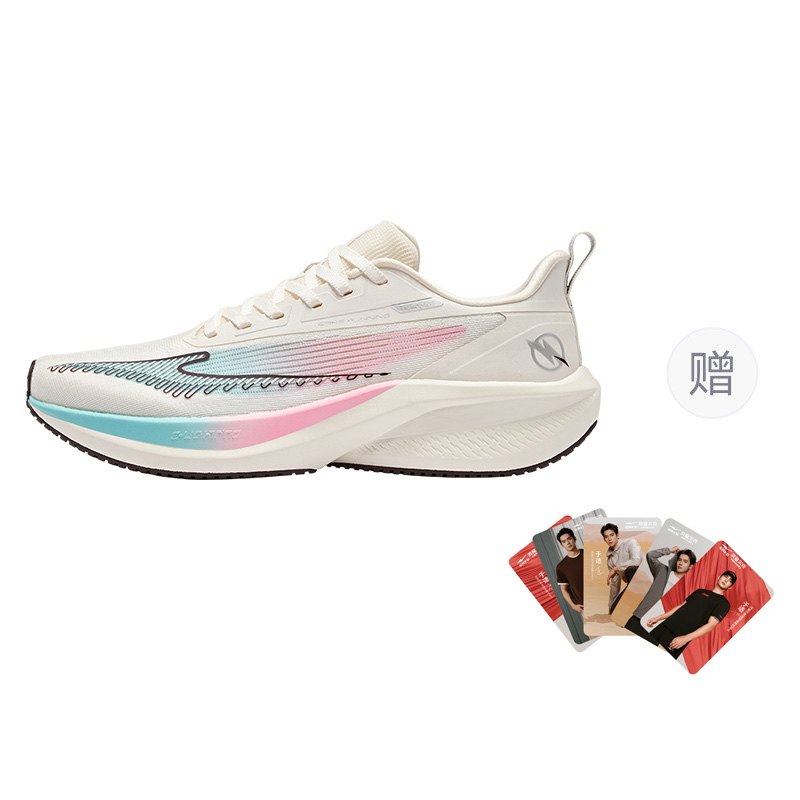 Erke Cushioning, Wear Resistant Low top Running Shoes Men’s Microcrystal White Peach Blossom Pink