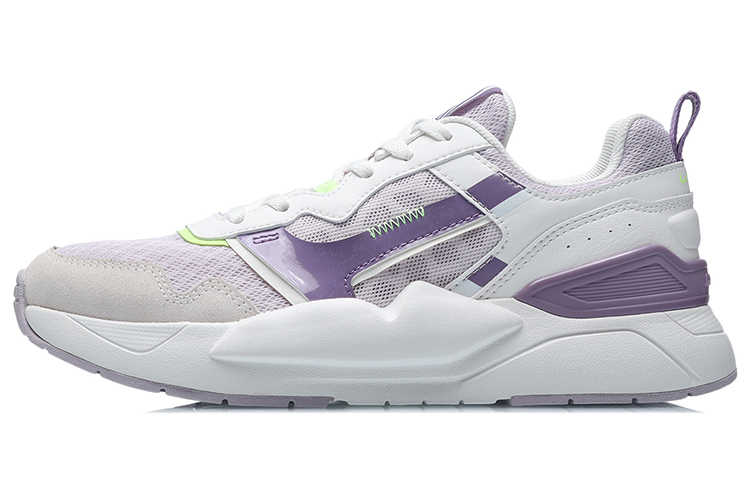 Li Ning Breathable Low top Running Shoes Women's White Purple