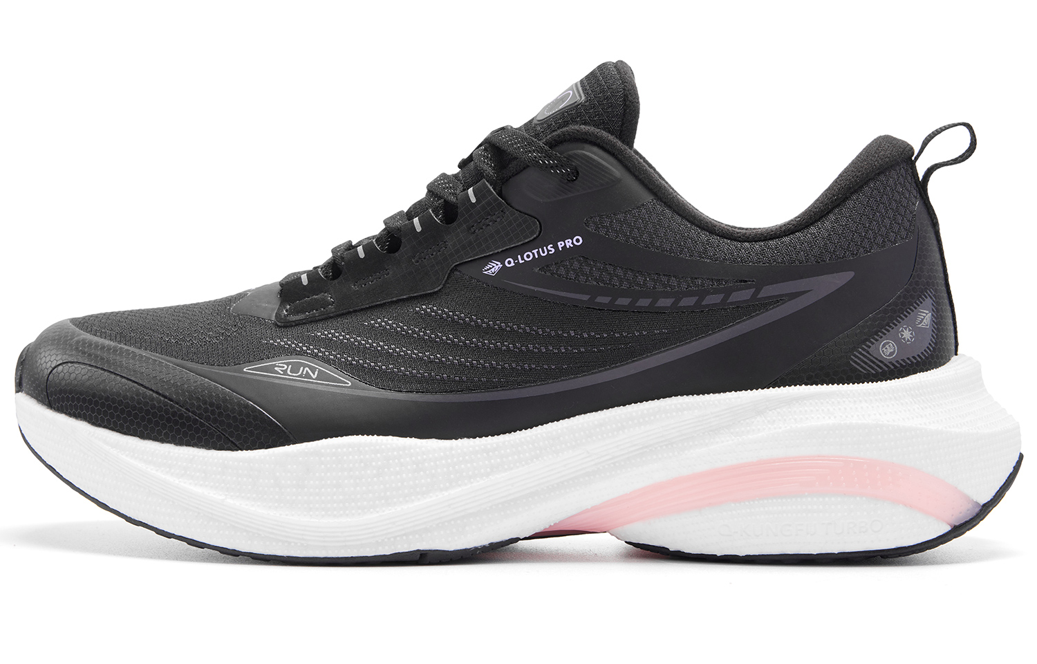 QIAODAN Swiftlet 4.0 Running Shoes Women’s Low Top Black/Light Purple Blue