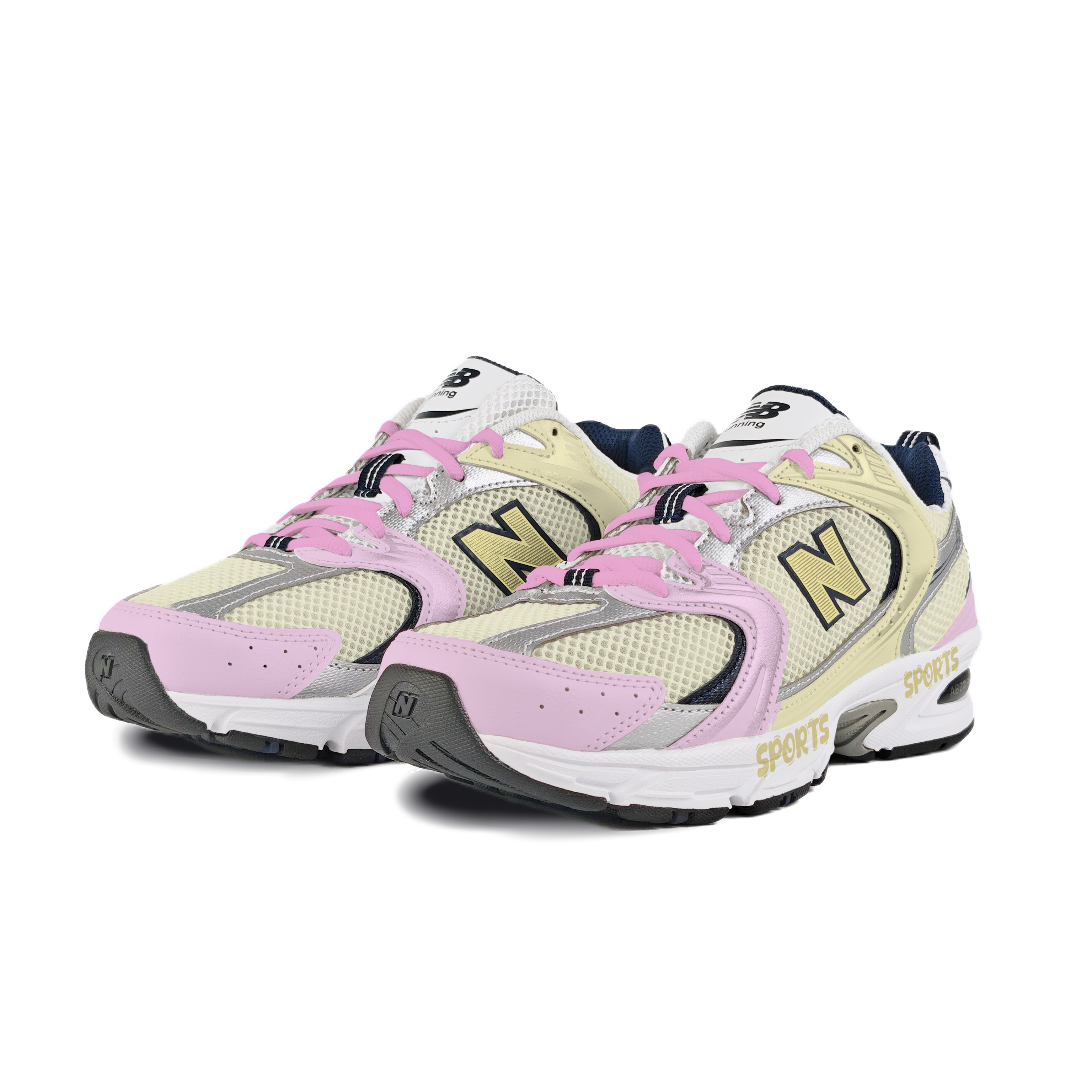 New Balance NB 530 Abrasion Resistant Low top Running Shoes Unisex Yellow Pink
