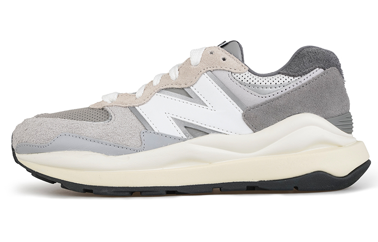 New Balance NB 5740 Classic retro relaxed foot feel Mesh suede fabric pigskin wear-resistant low-top casual urban commuting running shoes for men and women, gray and white