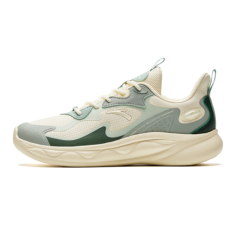 Anta Mianbomb 2 Cushioning Abrasion Resistant Slip Resistant Low top Running Shoes Women's Beige Green