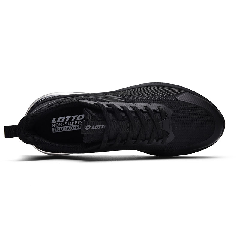 LOTTO Cushioning Rebound Impact Resistant Abrasion Resistant Breathable Low top Casual Running Shoes Men’s Black