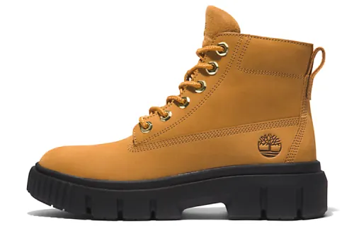 Timberland Greyfield Lace Up Leather Thermal Abrasion Resistant Short Outdoor Boots Women's Brown Black