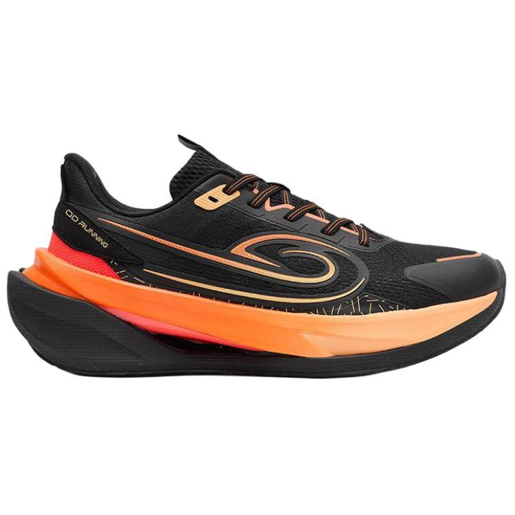 QIAODAN Cushioning Slip Resistant Support Low top Casual Running Shoes Men’s Black Orange