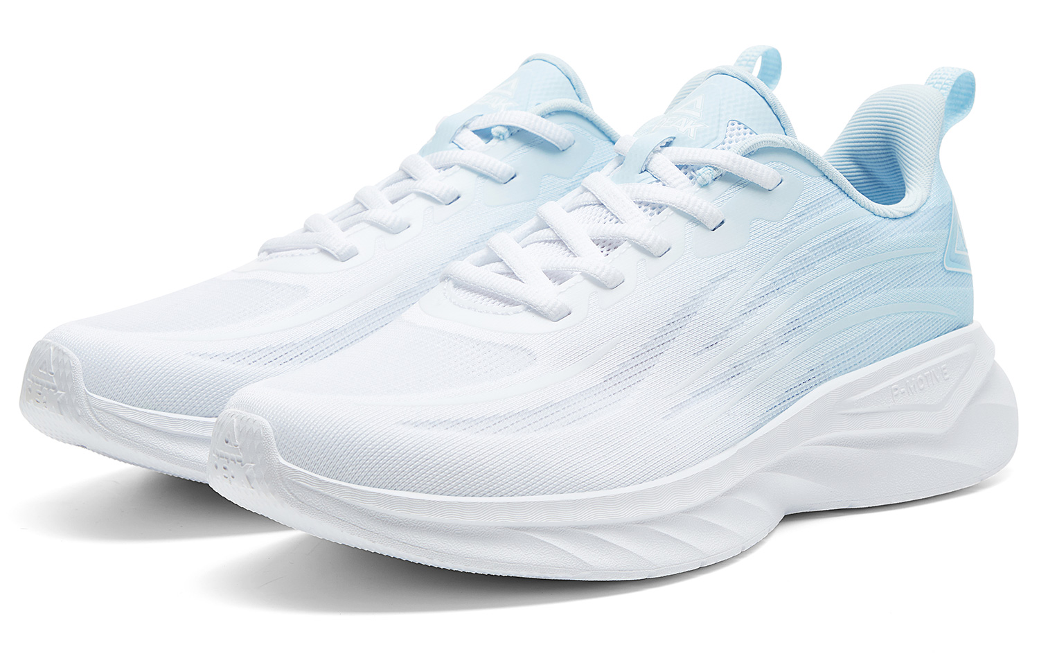 PEAK Cushioning Slip Resistant Abrasion Resistant Breathable Low top Running Shoes Women’s All White Fine Blue