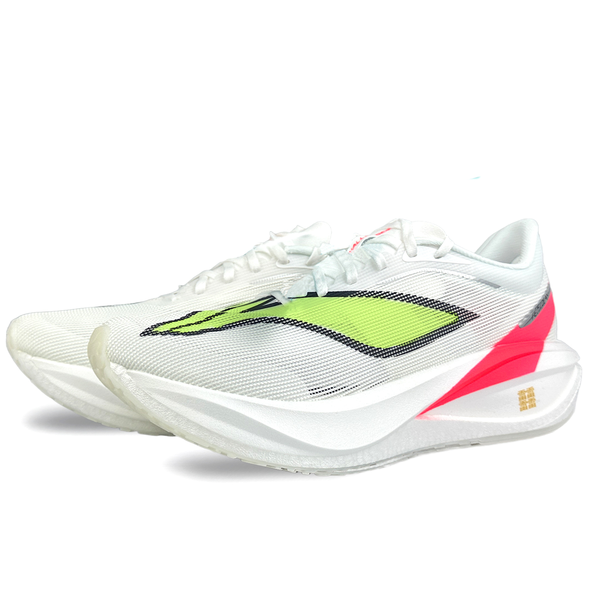 Li Ning Feidian 5 Challenger Cushioning Slip Resistant Rebound Low top Marathon Training Running Shoes Men’s Ivory