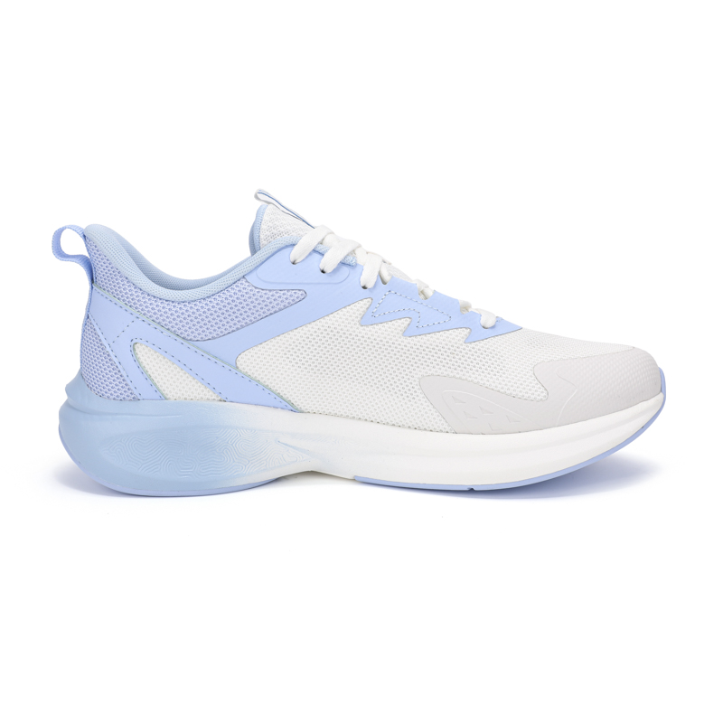 PEAK State Pole Textile, Synthetic Leather Abrasion Resistant Breathable Low top Casual Running Shoes Men’s White Blue