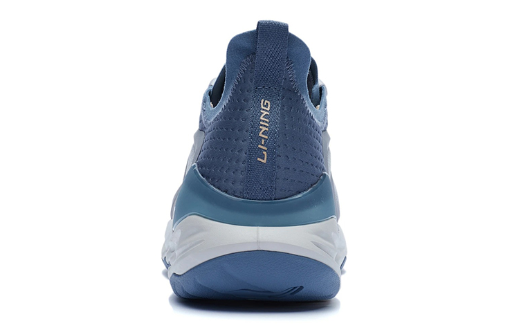 Li Ning Comfortable Cushioning Slip Resistant Abrasion Resistant Reflective Low top Running Shoes Men’s Slate Blue