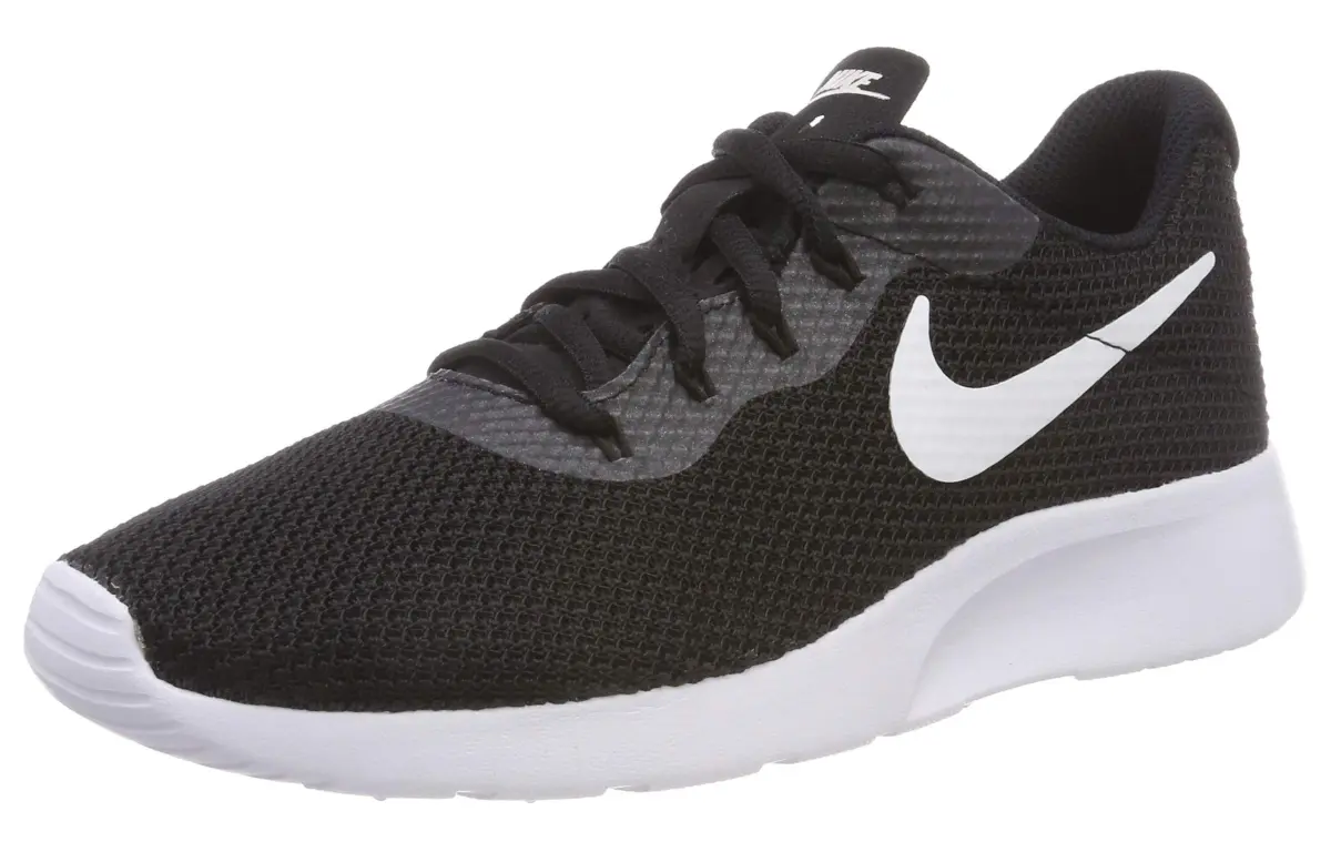 Nike Tanjun Artificial Leather Abrasion Resistant Breathable Low top Training Running Shoes Women's Black White