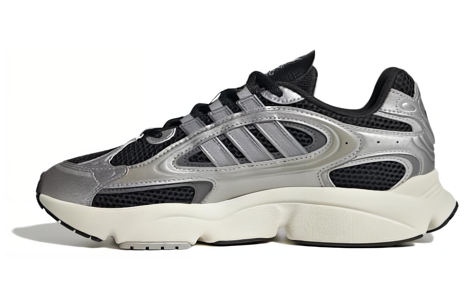 Adidas originals Ozmillen comfortable and versatile mesh low top running shoes for men and women silver black