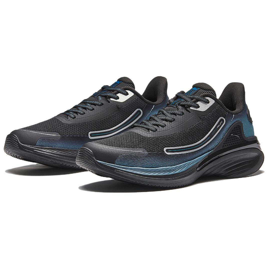 Anta City Abrasion Resistant Cushioning Lightweight Low top Sprint Running Shoes Men’s Black Blue Silver