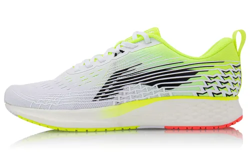 Li Ning Red Hare 4 PU, Textile Cushioning Rebound Breathable Lightweight Low top Running Shoes Men's White Green