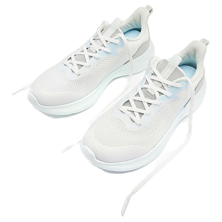 QIAODAN Breathable And Lightweight Low top Running Shoes Women’s White Green Gray