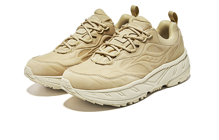 Saucony CYBER WEB Slip Resistant Abrasion Resistant Low top Running Shoes Unisex Khaki Color