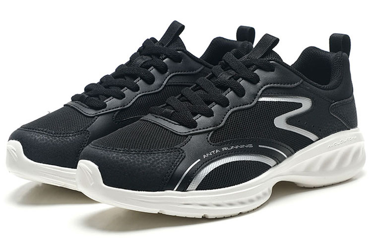 Anta Breathable Lightweight Breathable And Lightweight Low top Running Shoes Men’s Black Silver