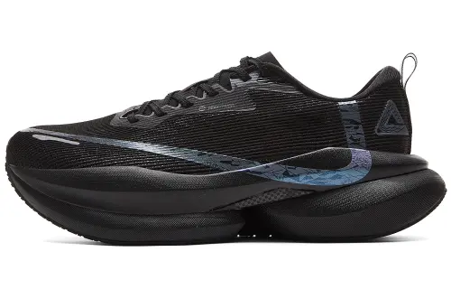 Peak Second Breath Pro Black Training Color Carburized Plate Physically Foamed Marathon Thick-Soled Racing Shoes Shock Absorbing Wear Resistant Rebound Low-top Running Shoes Men's All Black