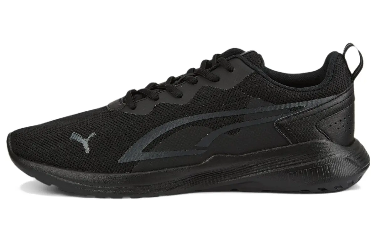 PUMA All Day Active Comfortable Textile, Synthetic Leather Cushioning Coverage Low top Running Shoes Unisex Black